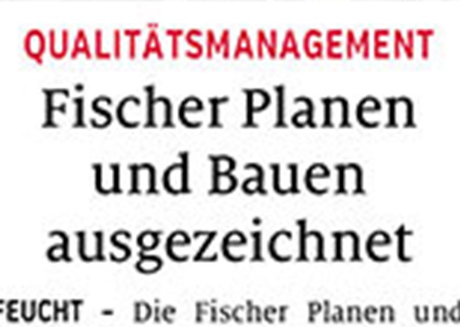 Fischer Planen und Bauen - Qualitaetsmanagment Zeitungskopf
