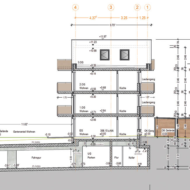 Fischer Planen und Bauen - Wohnanlage Hilpoltstein, Querschnitt