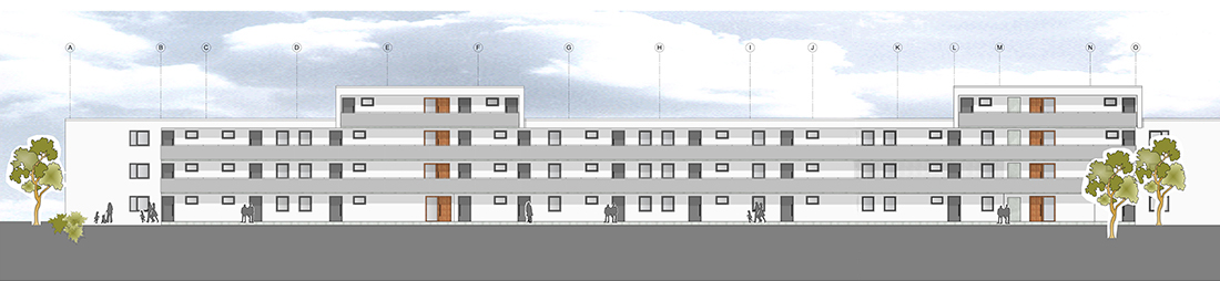 Fischer Bauen und Planen - Wohnbauprojekt Hilpoltstein Rendering Nordansicht