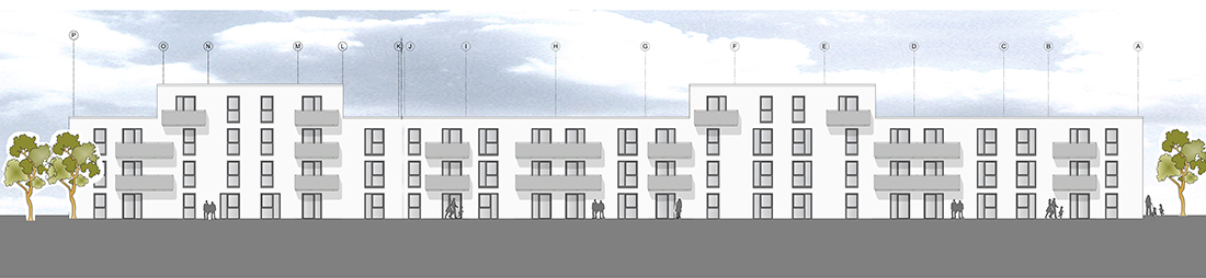 Fischer Bauen und Planen - Wohnbauprojekt Hilpoltstein Rendering Südansicht
