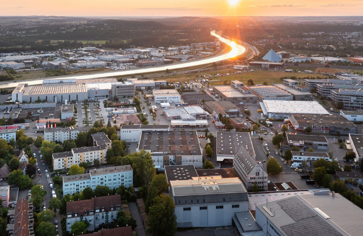 Metz Umsiedlung, Blick von oben auf Nürnberg, nähe Pyramide
