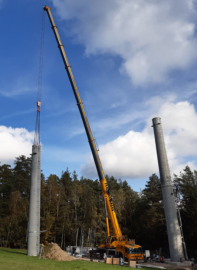 Baumaßnhamen für einen Mobilfunkmasten