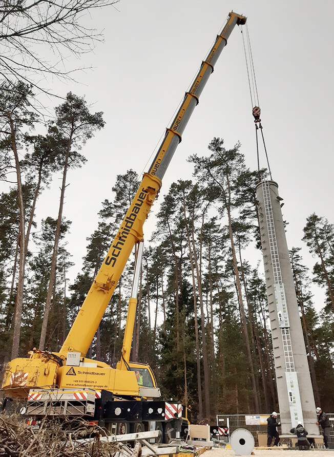 Baumaßnhamen für einen Mobilfunkmasten