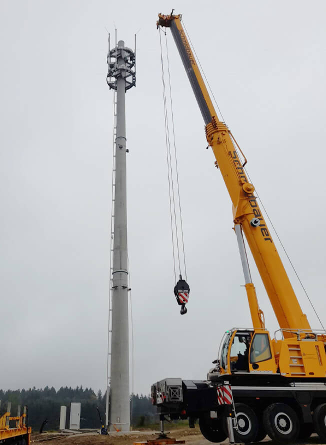 Baumaßnhamen für einen Mobilfunkmasten