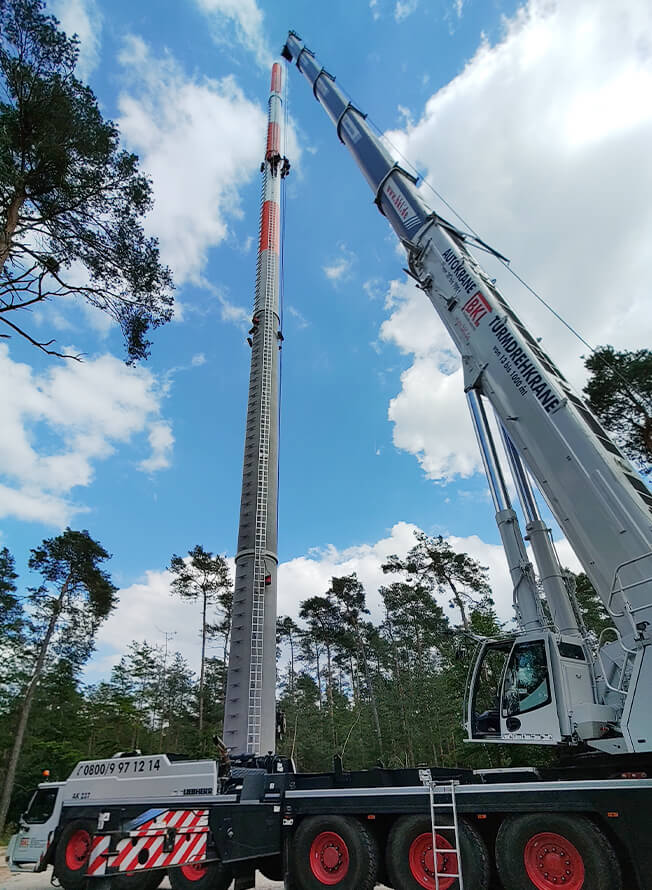 Baumaßnhamen für einen Mobilfunkmasten