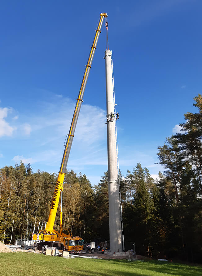 Baumaßnhamen für einen Mobilfunkmasten